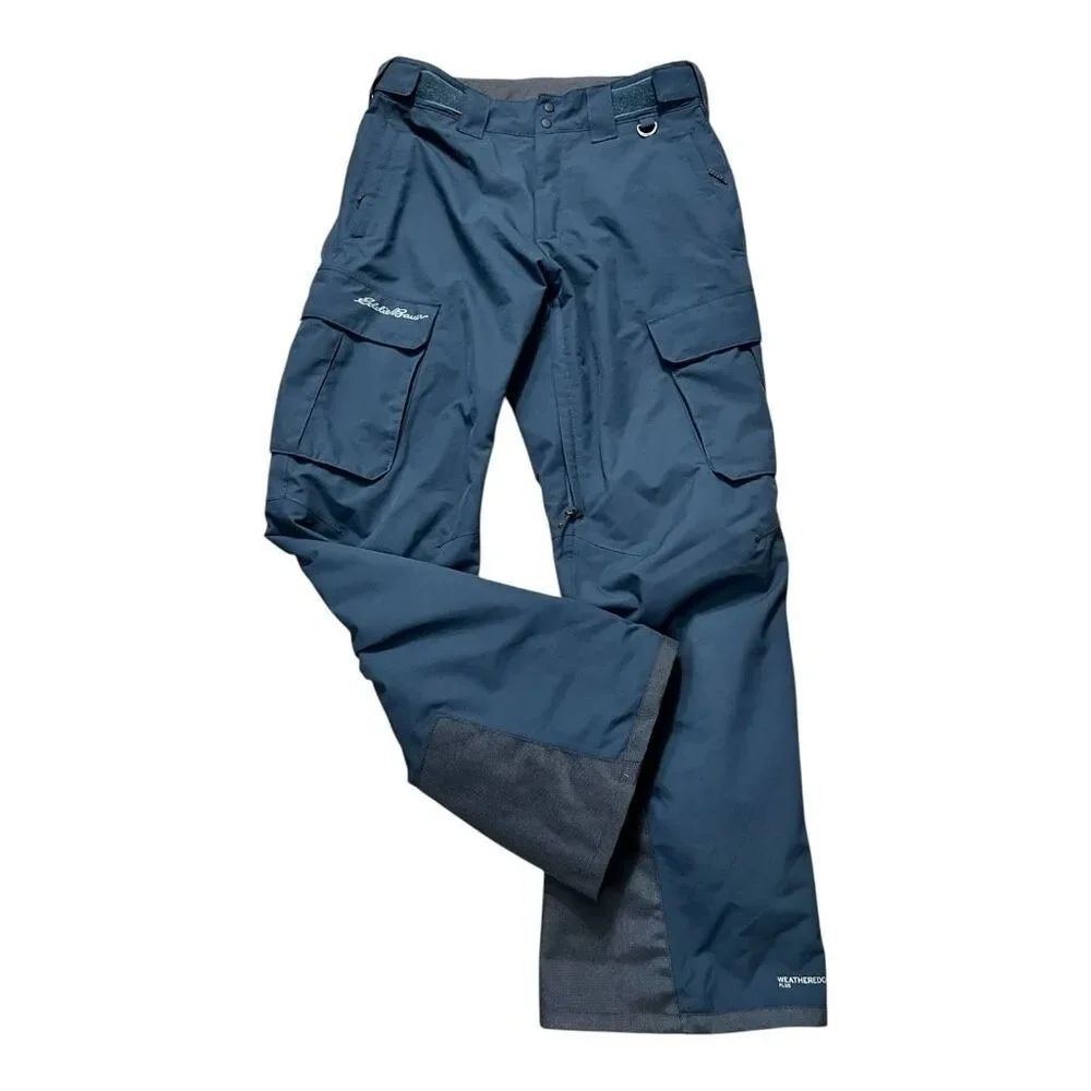 Eddie Bauer WheatherEdge Plus Women Green SnowPants Size S Cargo Winter Outdoor